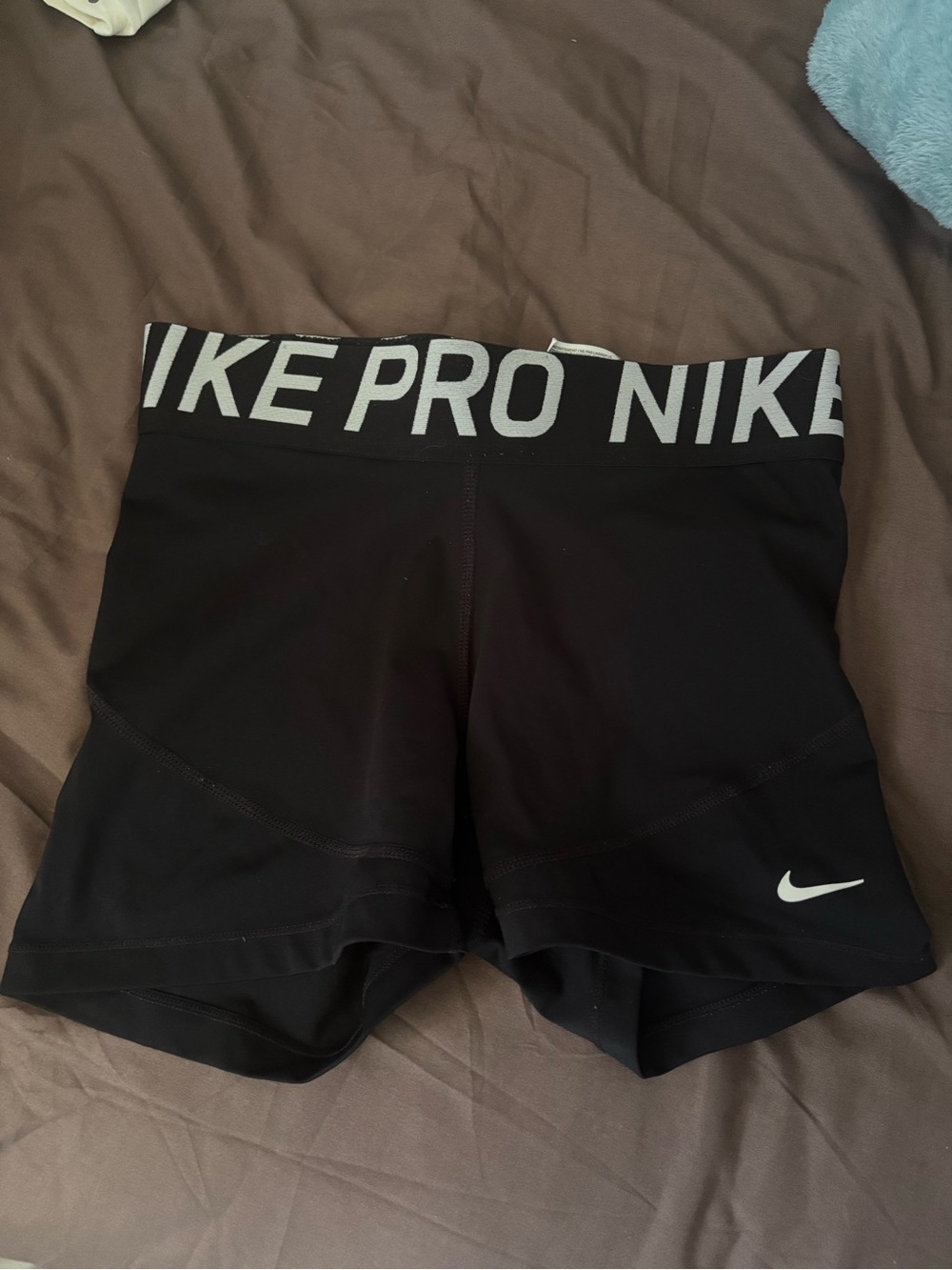 Nike Black Women's Compression Training Shorts with White Logo
